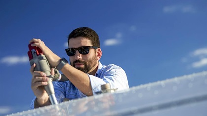 Models Michael Hyman fueling a Cessna 177 Cardinal at Atlas Aviation. Peter O'Knight Airport (TPF)Tampa FL USA